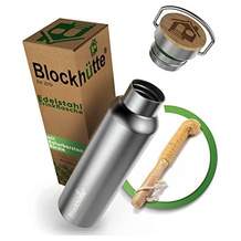 Blockhütte Edelstahl-Trinkflasche